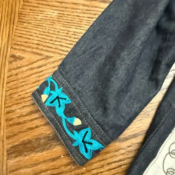 Indigo Women's Embroidered Jacket - Black with Multicolor Accents - Picture 7 of 9